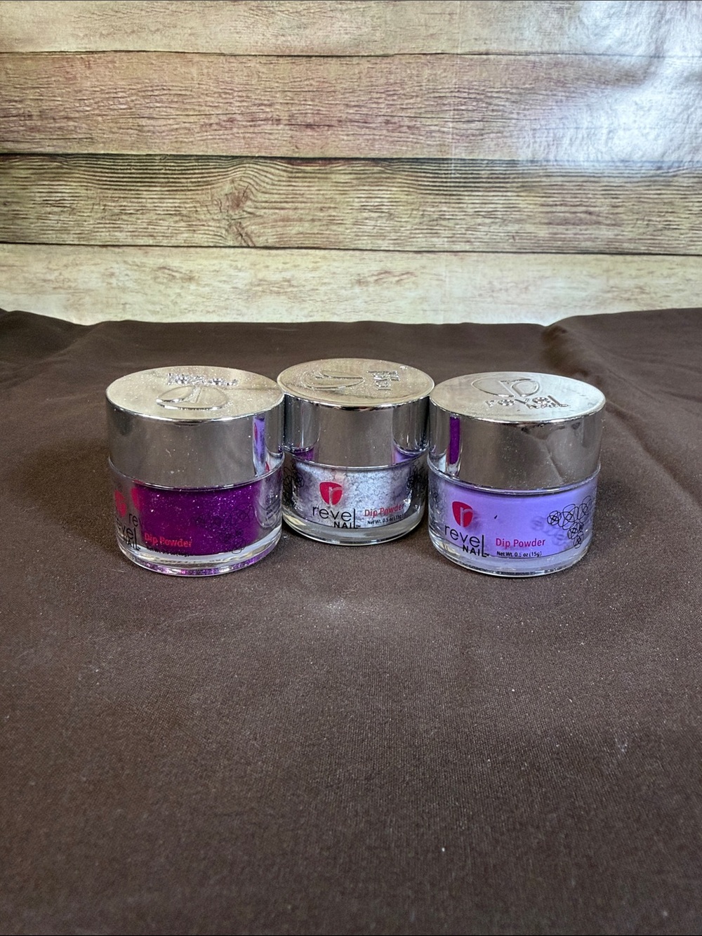 Revel Nail .5 Oz. Dip Powder Trio - Purple, Silver, Lilac